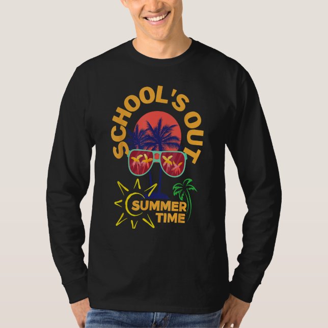Camiseta Cute Retro Last Day Of School Schools Out For Summ (Anverso)