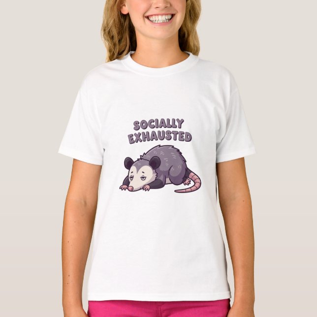 Camiseta Cute Retro Possum Quiet Girls T-Shirt (Anverso)