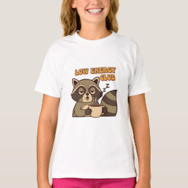 Camiseta Cute Retro Raccoon Low Energy Girls T-Shirt