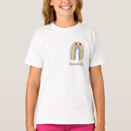 Camiseta Cute Retro Rainbow Custom Name Kids