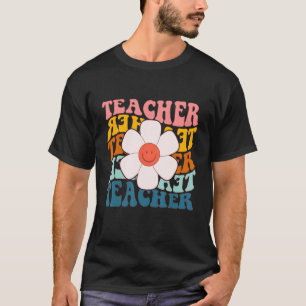 Camiseta Cute Retro Teacher Daisy Colorful Elementary Schoo