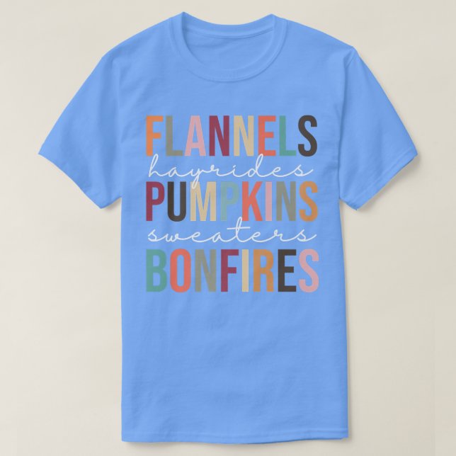 Camiseta Cute Retro Trendy Beautiful Flannel Pumpkins Bonfi (Diseño del anverso)
