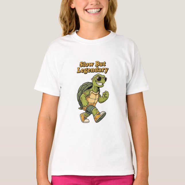 Camiseta Cute Retro Turtle Calm Girls T-Shirt (Anverso)