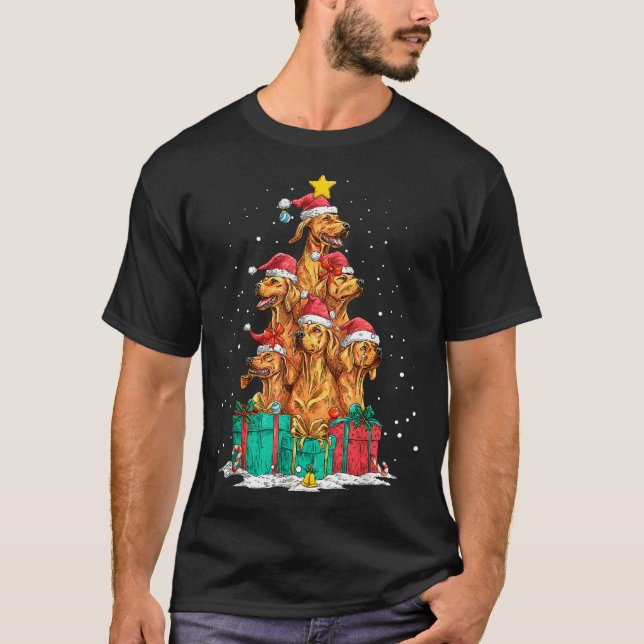 Camiseta Cute Rhodesian Ridgeback Le Dog Christmas Tree Xma (Anverso)