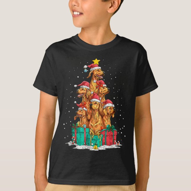 Camiseta Cute Rhodesian Ridgeback Le Dog Christmas Tree Xma (Anverso)