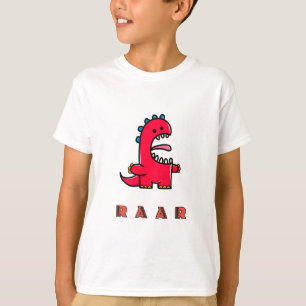 Camiseta Cute Roaring Red Dinosaur RAAR Kids