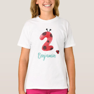 Camiseta Cute rojo Polka dot Ladybug Segundo nombre de fies