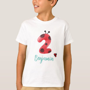Camiseta Cute rojo Polka dot Ladybug Segundo nombre de fies