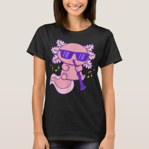 Camiseta Cute Rosa Kawaii Axolotl Con Gafas Jugando Clar