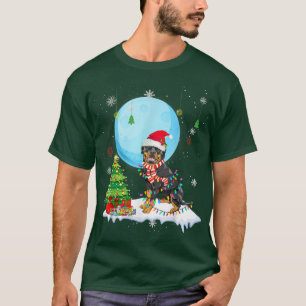 Camiseta Cute Rottweiler Christmas Dog Lights Lover Tee
