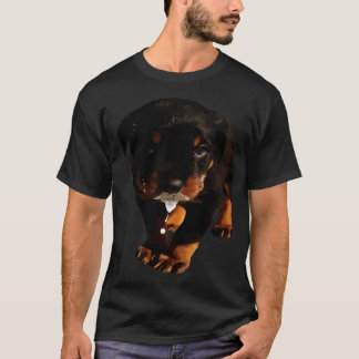 Camiseta Cute Rottweiler Puppy Drooling Leche