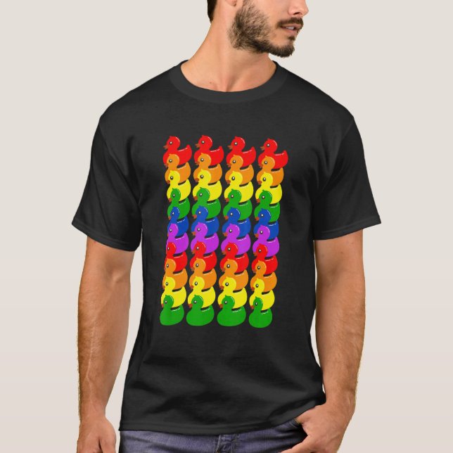 Camiseta Cute Rubber Ducks Ducklings   LGBTQ Gay Lesbian Pr (Anverso)