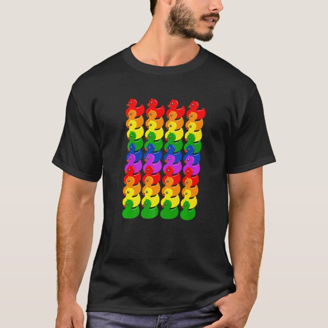 Camiseta Cute Rubber Ducks Ducklings  LGBTQ Gay Lesbian Pri (Anverso)