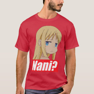 Camiseta Cute rubia de pelo anime Chica Nani Enfrentamiento