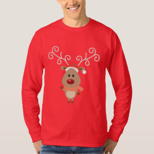 Camiseta Cute Rudolph, el personalizado de renos de nariz r