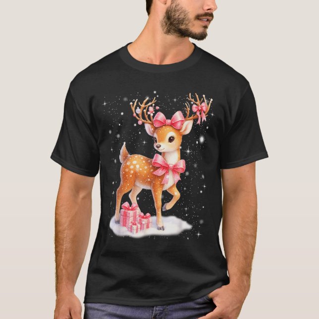 Camiseta Cute Rudolph Nk Coquette Pajamas Christmas Xmas Gi (Anverso)