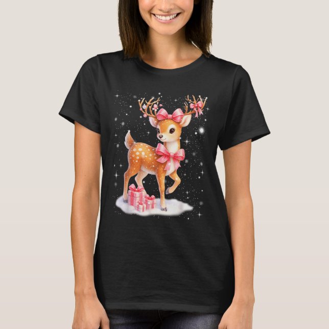 Camiseta Cute Rudolph Nk Coquette Pajamas Christmas Xmas Gi (Anverso)
