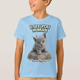Camiseta Cute Russian Blue Cat Kids T-Shirt – I See You