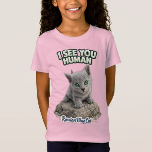 Camiseta Cute Russian Blue Cat T-Shirt – I See You