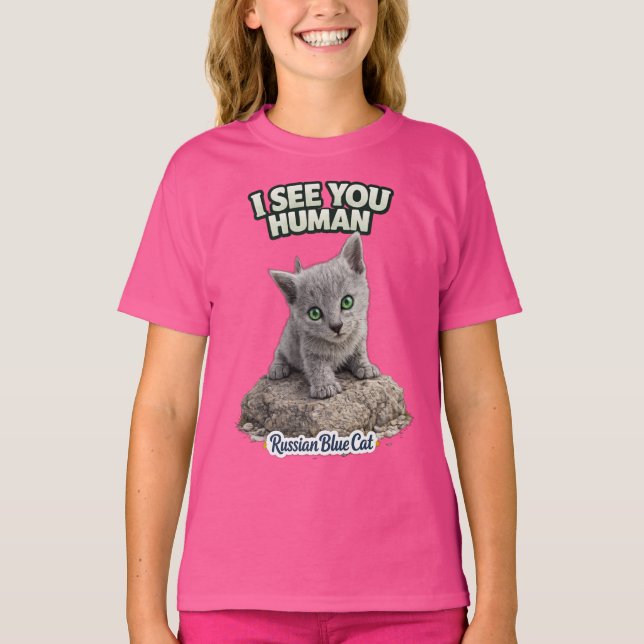 Camiseta Cute Russian Blue Kitten – Funny Quote (Anverso)