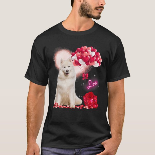 Camiseta Cute Samoyed El día de San Valentín Valenti (Anverso)