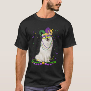 Camiseta Cute Samoys con mascara de carnaval Mardi Gras Per