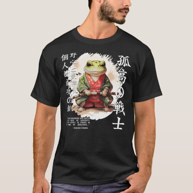 Camiseta Cute Samurai Frog Warrior Japanese Ninja Frog Kawa (Anverso)