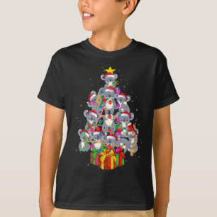 Camiseta Cute Santa Claus Koala Osa Luz De Árbol De Navidad