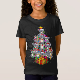 Camiseta Cute Santa Claus Koala Osa Luz De Árbol De Navidad