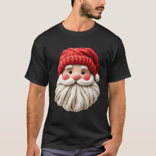 Camiseta Cute Santa de lana cara de Navidad