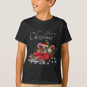 Camiseta Cute Santa Great Dane Riding Red Truck Merry Chris