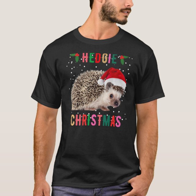 Camiseta Cute Santa Hat Hedgehog Navidad (Anverso)