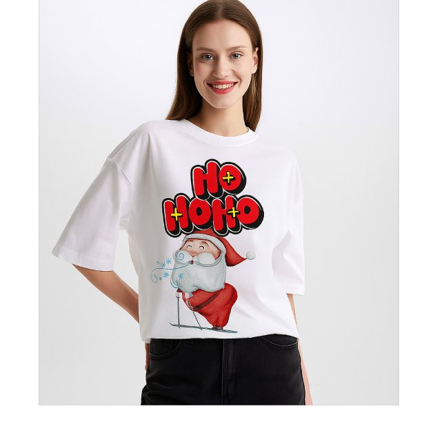 Camiseta Cute Santa “Ho Ho Ho” Christmas – for family  (Subido por el creador)