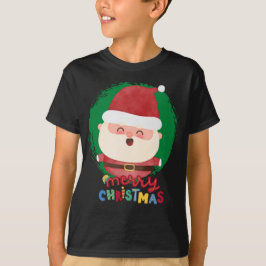 Camiseta Cute Santa ,Merry Christmas