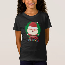 Camiseta Cute Santa,Merry Christmas