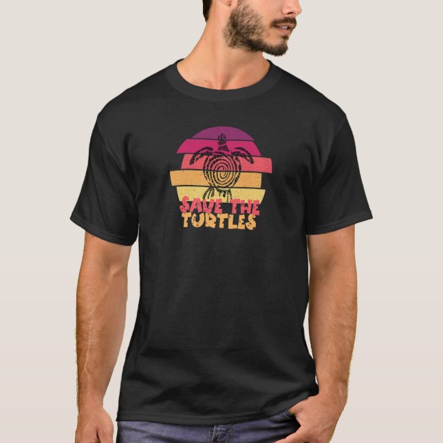 Camiseta Cute Save The Turtles Beachy Vibe   (Anverso)
