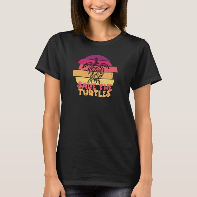 Camiseta Cute Save The Turtles Beachy Vibe (Anverso)