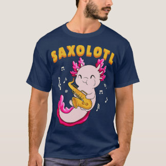 Camiseta Cute Saxolotl Kawaii Saxofón Axolotl Gift Jazz P