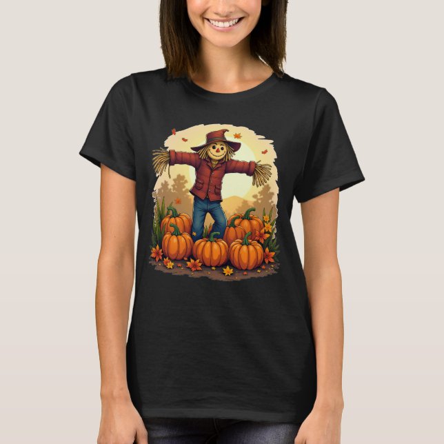 Camiseta Cute Scarecrow Fall Harvkin Tee (Anverso)