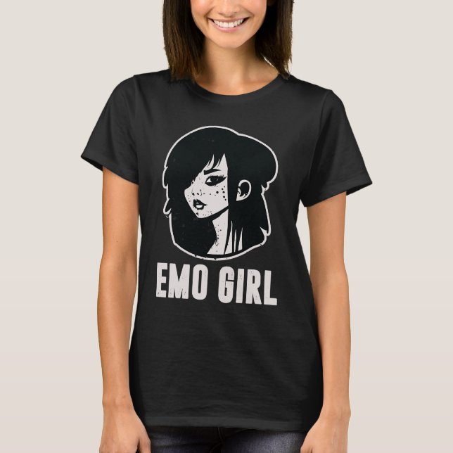Camiseta Cute Scene Girl 90's 2000's Goth Punk Emo Girl (Anverso)