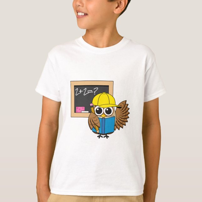 Camiseta Cute School Student Owl Cartoon (Anverso)