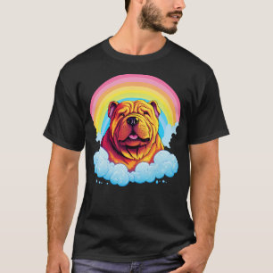 Camiseta Cute Shar Pei Nube Arcoiris Perro Kawaii Feliz Cac