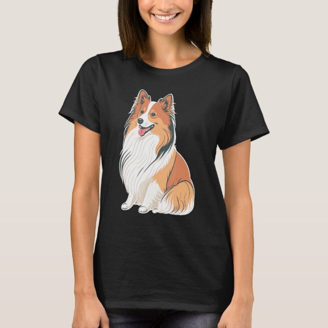 Camiseta Cute Shetland Sheepdog Dog on Sheltie (Anverso)