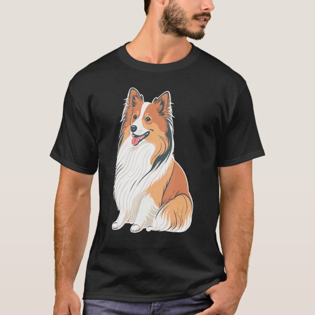 Camiseta Cute Shetland Sheepdog Dog on Sheltie (Anverso)