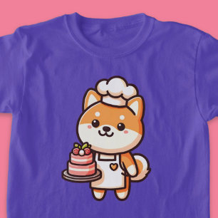 Camiseta Cute Shiba Inu Dog Cake Baker
