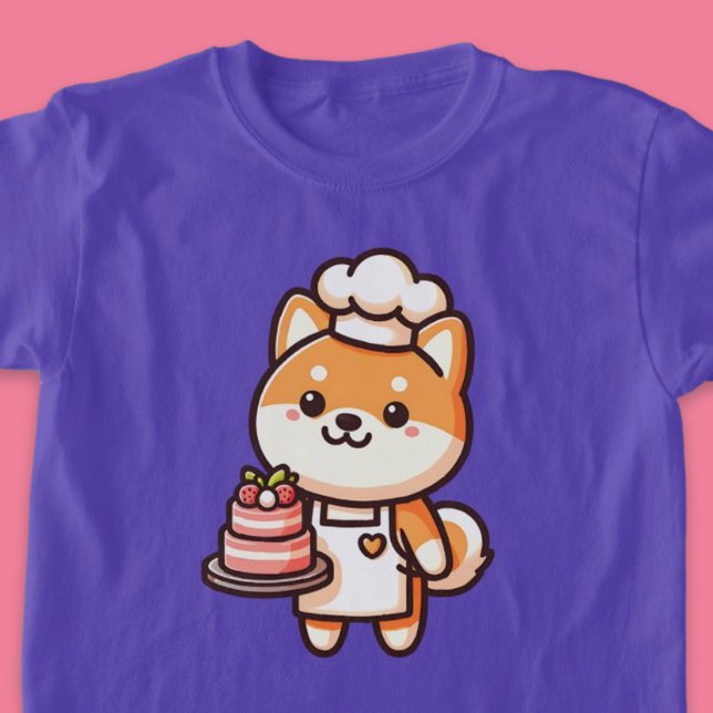 Camiseta Cute Shiba Inu Dog Cake Baker (Cute Shiba Inu Dog Cake Baker T-Shirt)
