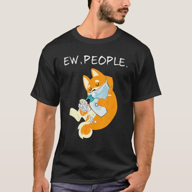 Camiseta Cute Shiba Inu Perro Ew People Perro Usando Mamáes (Anverso)