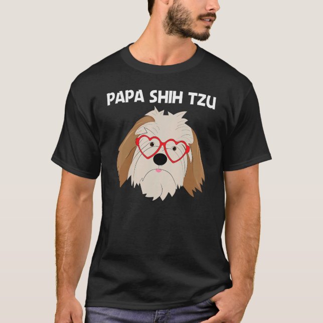 Camiseta Cute Shih Tzu Para Hombres Dad Toy Doggie Raza (Anverso)