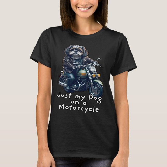 Camiseta Cute Shih Tzu ride on a motorcycle  Christmas  1 (Anverso)