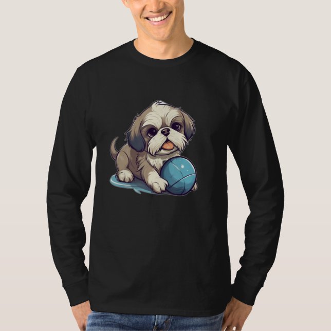 Camiseta Cute Shih Tzu With Blue Ball for Dog (Anverso)